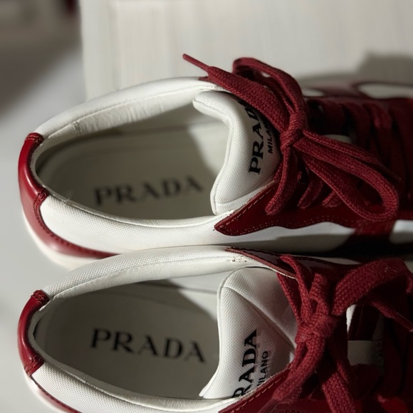 Prada Milano Red and White Sneakers - Picture 4 of 7